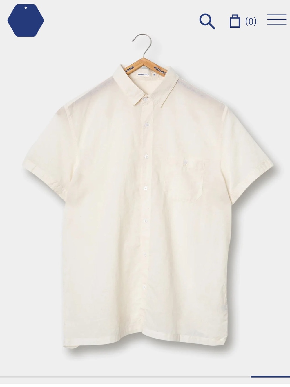 Industry of all Nations Undyed SS Madras Shirt Medium